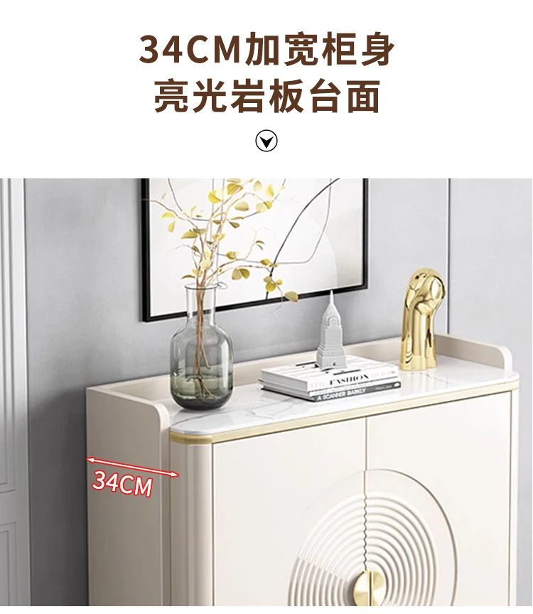 Description Picture 6 of itemNordic Luxury Double Row Shoe Rack Dust Proof Storage Organizer Shoe Cabinet Ultra Thin Scarpiera Salvaspazio Hallway Furniture