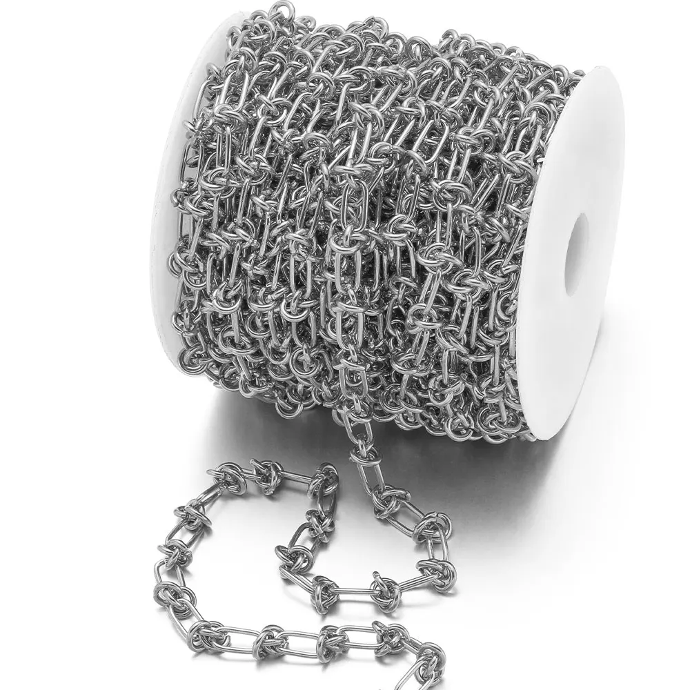Aço inoxidável Chunky Knot Chains, DIY Hip