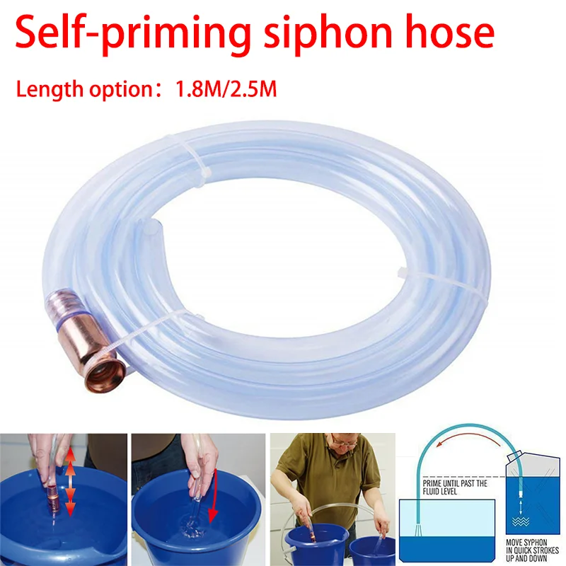 1.8m / 2.5m Gas Siphon Refueling Gas Siphon Pump Diesel Gasoline Fuel Siphon Safe Selfpriming
