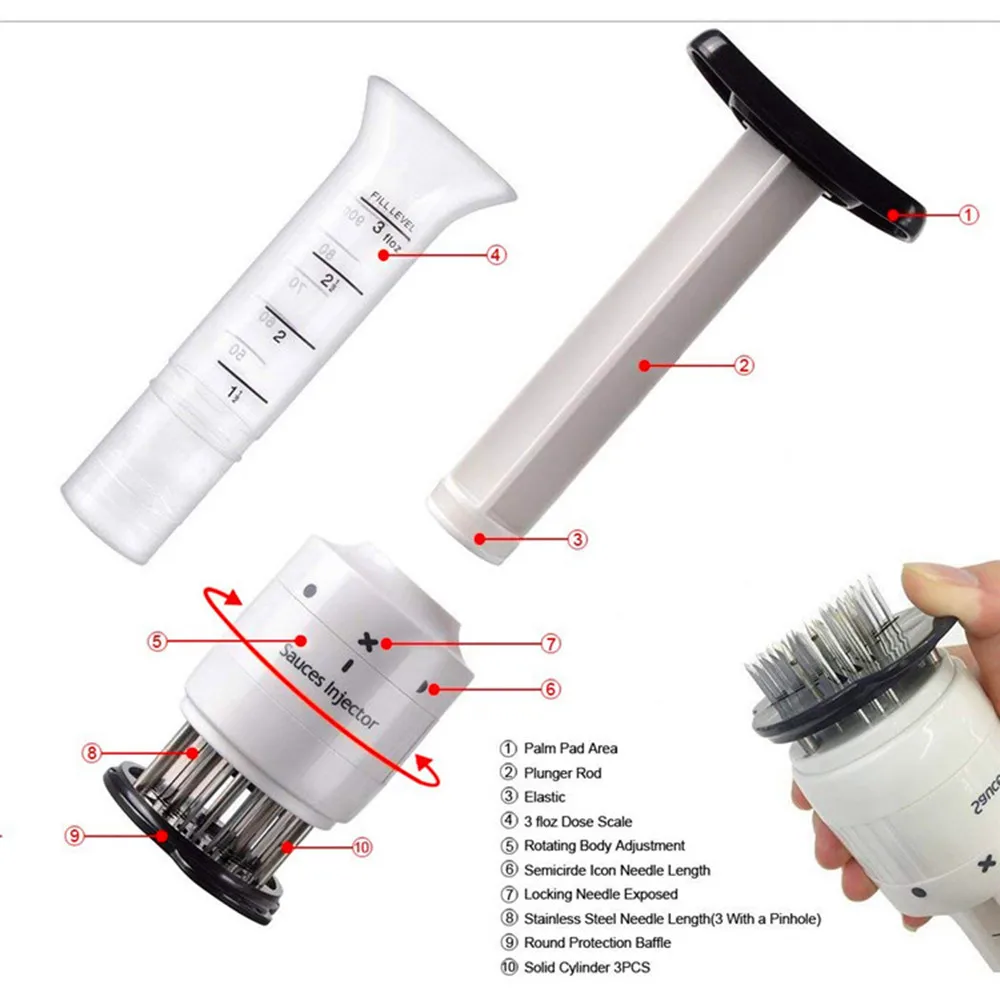 Professional Meat Tenderizer Needle Marinade Injector