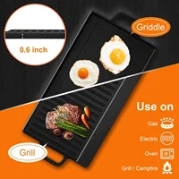 Bulit-In Gas Cooktop with Griddle, 5 Italy SABAF Powerful Burners Over 92% High Efficiency, Max 48300BTU Gas Stove Top, 304 Stai 2