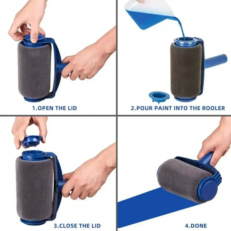 Multi Functional Handle Paint Roller Set Plastic Handle Painting Roller Brush for Office House Decoration paint brush paint roller