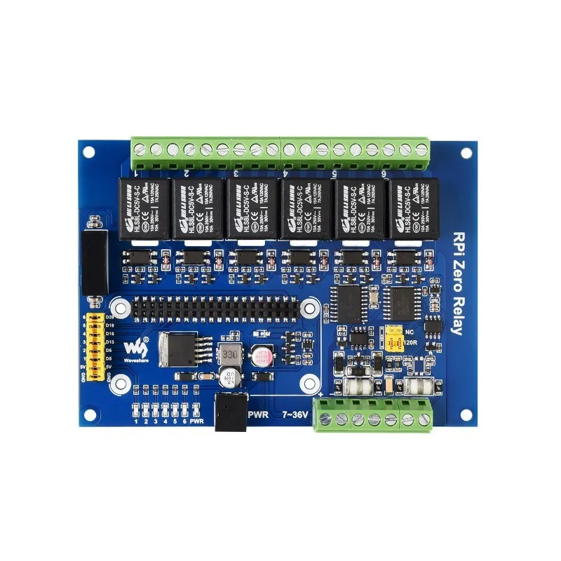 Módulo de Relé Industrial 6-ch para Raspberry pi Zero Comunicação Half-duplex Controle Uart Interruptor Automático Rs485 Can - Imagem 6