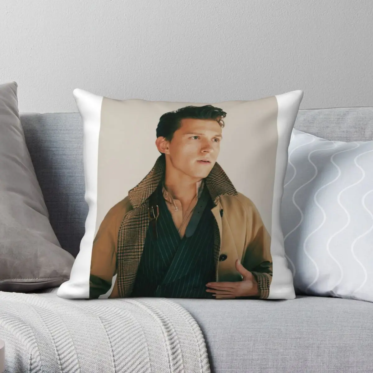 

Tom Holland Square Pillowcase Polyester Linen Velvet Printed Zip Decor Home Cushion Cover