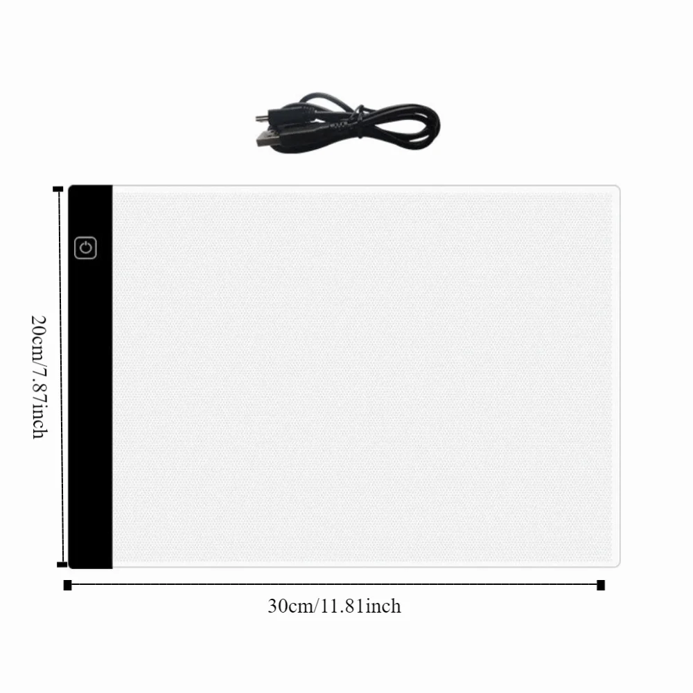 학습 도구 A4 전기 드로잉 보드 USB 3 레벨 트레이싱 보드 조정 가능한 밝기 드로잉 라이트 패드 필기 스케치