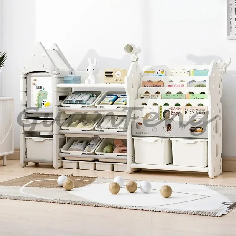Kids Toy Storage Organizer Bookshelf 14 Bins Pull-Out Drawers Multipurpose Shelf for Toddlers Organize Toys Room Furniture 2