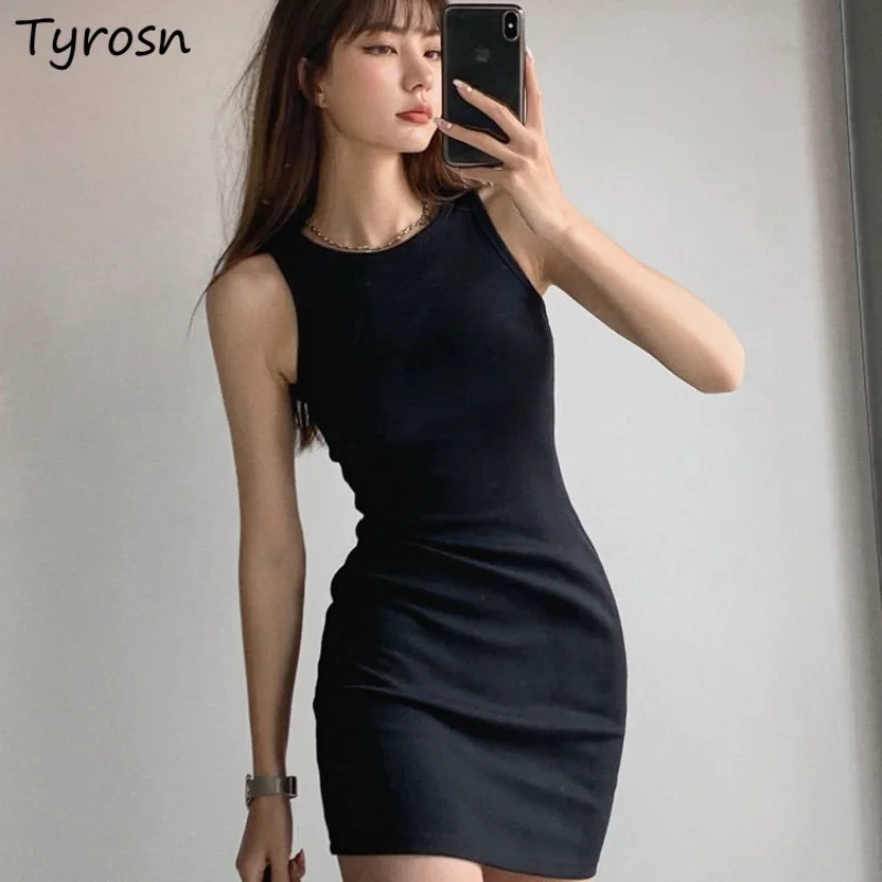 Sleeveless-Dress-Women-Minimalist-Basic-Fashion-All-match-Sexy-Office ...