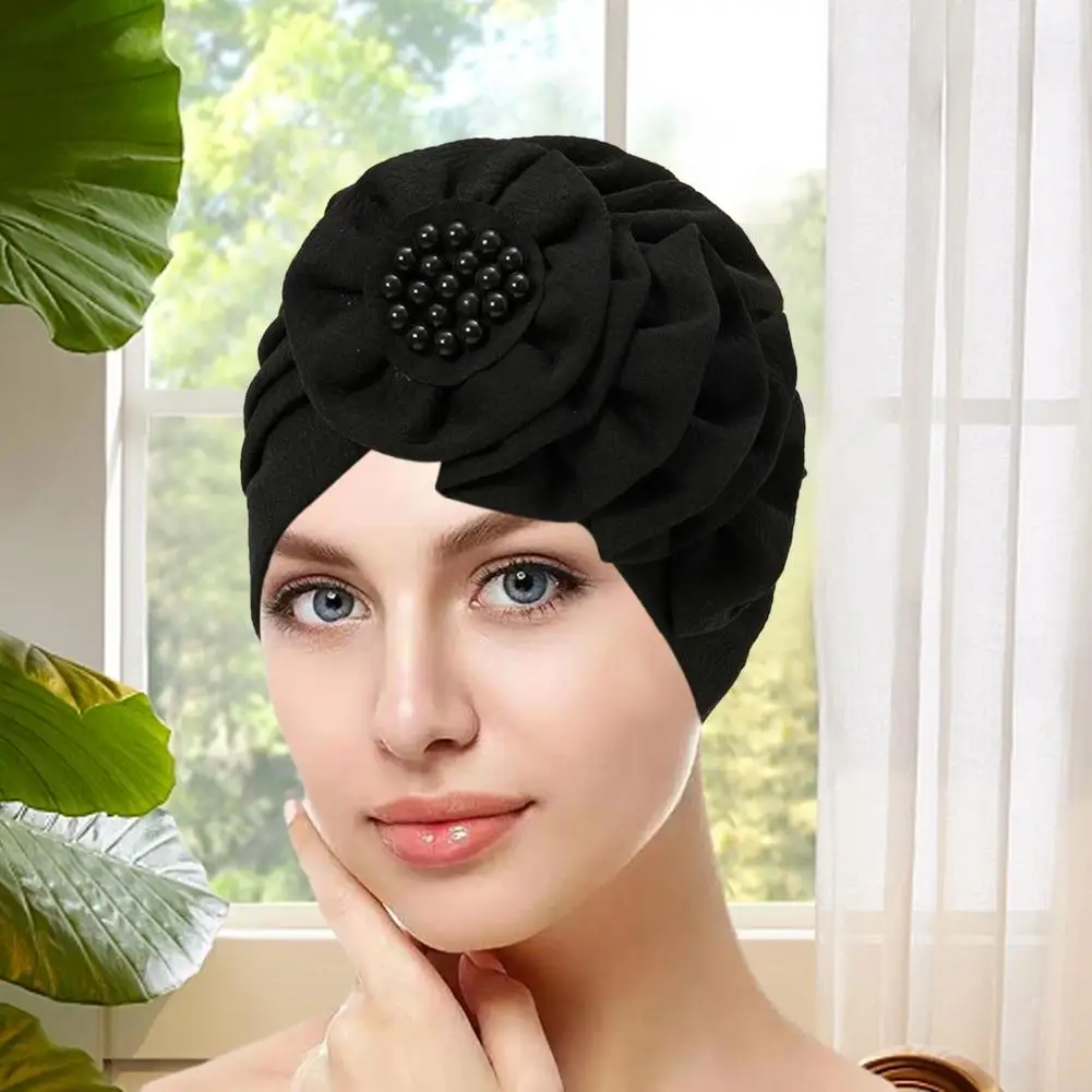 

Polyester Women Hat Fashionable Women Turban Hat Comfortable Head Wrap for Ladies Girls Breathable Turban Hat