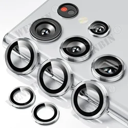 Premium 2 - Pack Tempered Glass Camera Lens Protector with Metal Ring - Samsung S24 FE (Silver)