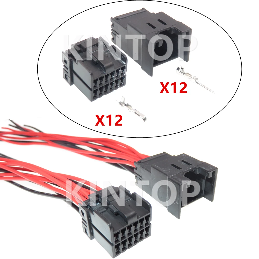

1 Set 12 Pins Car Male Female Unsealed Connector With Wires 174058-2 174045-2 Auto Electrical Wire Socket With Terminal