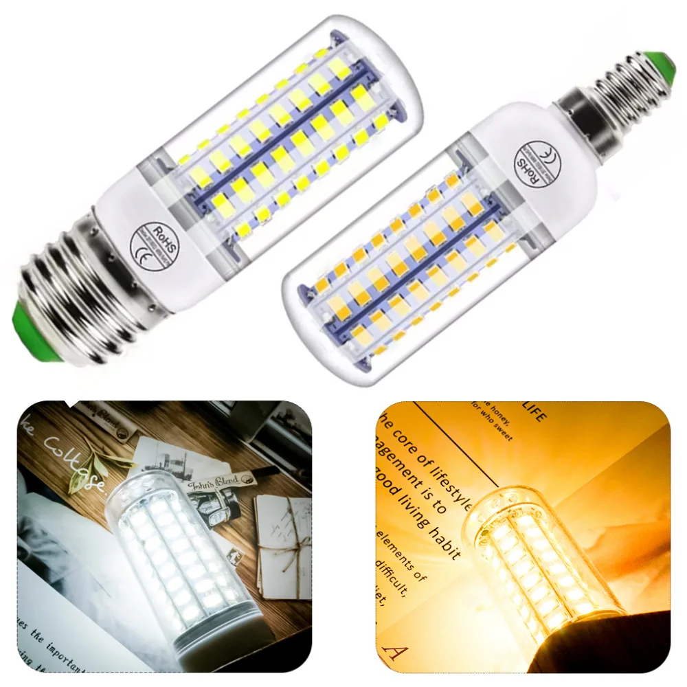 

1Pcs E27 72led 5730 Chip 220V High Brightness Energysaving LED Corn Long Lifespan Scientific Heat Dissipation Hole Fast Room
