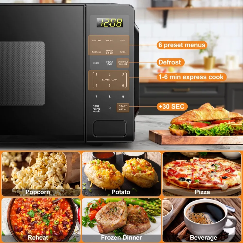 1.1 Cu ft Countertop Microwave Oven, 1000 Watts, Black, New 4