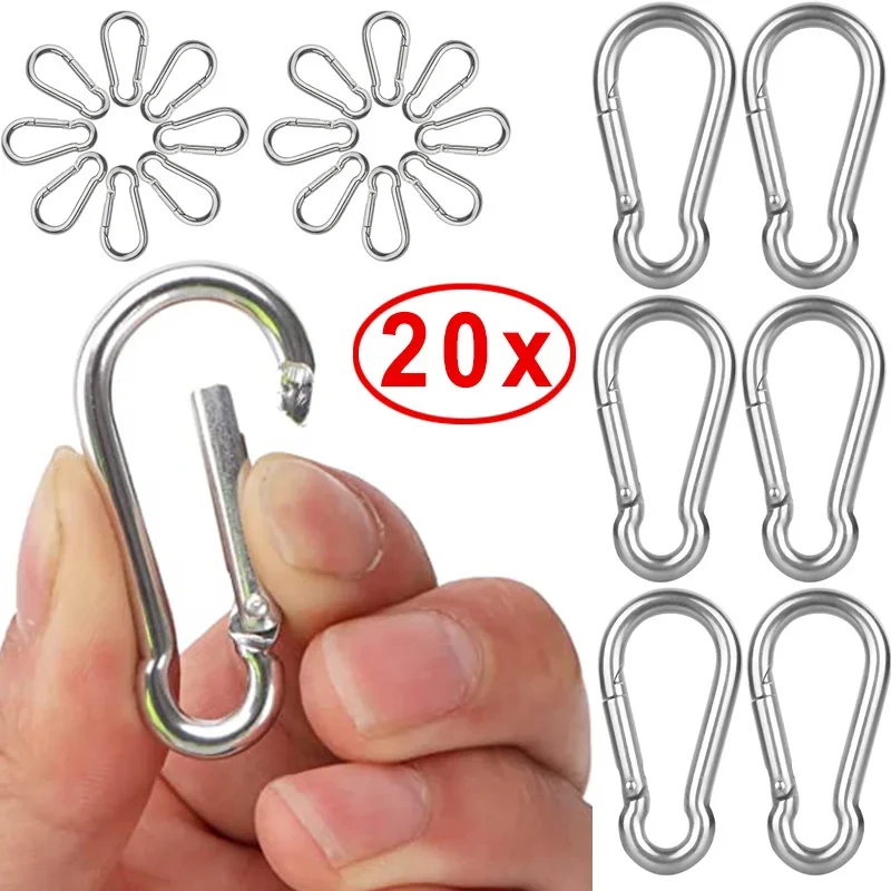 

20pcs Mini Alloy Spring Carabiner Snap Hook Carabiner Clip Keychain Outdoor Camping Climbing Hiking D-ring Buckle Tools Keychain