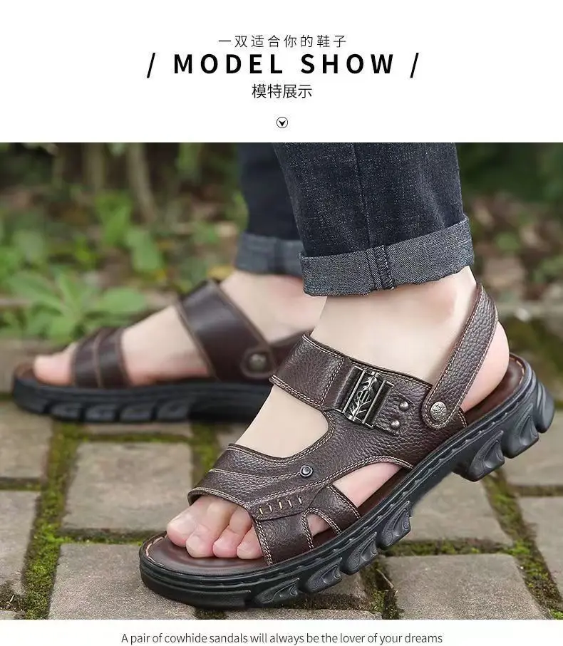 Herren-Sandalen mit 100 % weicher Sohle – wasserdichte, rutschfeste Sommer-Strandschuhe, dick gepolsterte Premium-Slides, langlebig und bequem – Detail 9