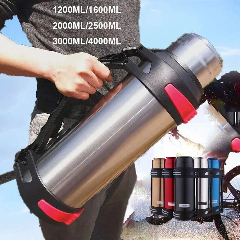 

Large Stainless Steel Thermos Bottle, Vacuum Flasks, Insulated Water Thermal Cup with Strap, Thermos Kettle, 1200-4000ml