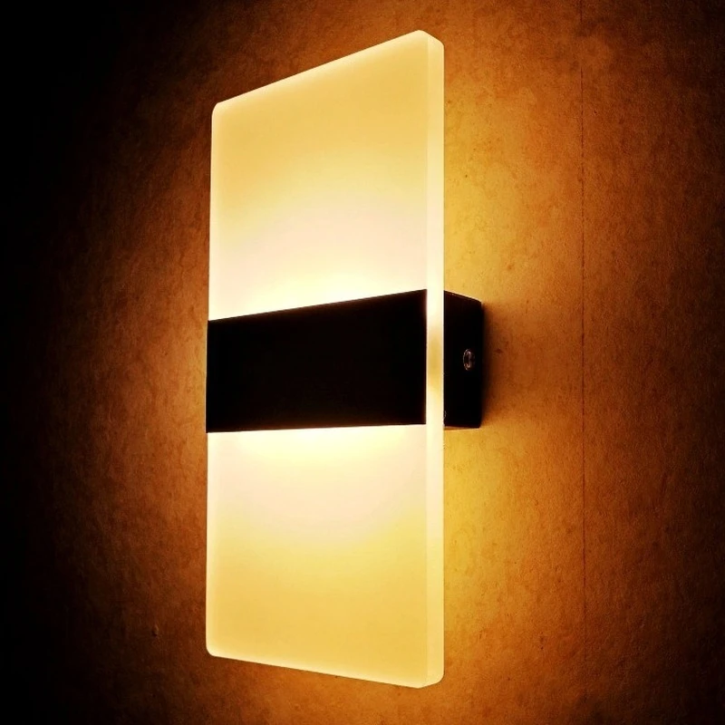 art deco wall lights Modern Led Acrylic Wall Lamp AC85-265V Long Warm White Indoor Lighting Home Bedroom Bedding Room Living Room Indoor Wall Lights led wall lamp