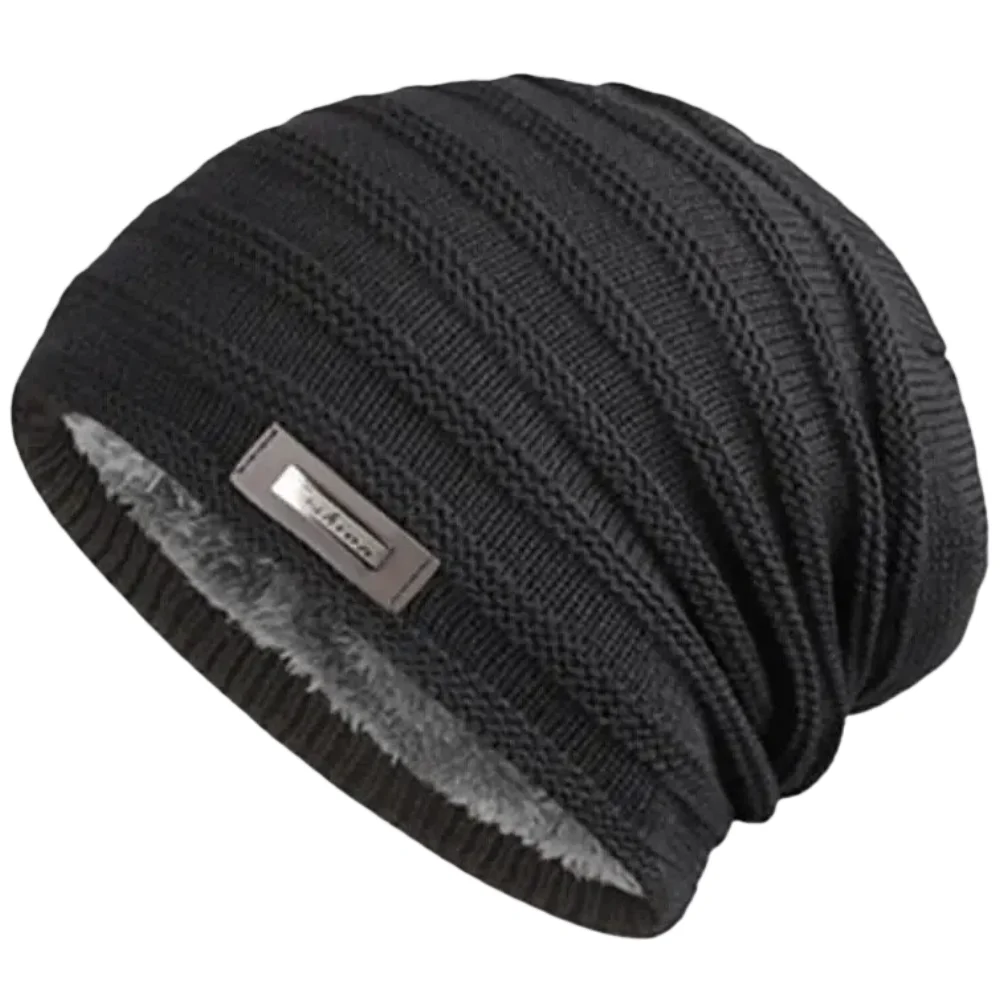 Hot Sale Unisex Fashion Hat Fur Lined Beanie Hat Keep Warm Winter Hat Thick Soft Knit Hat For Male & Female