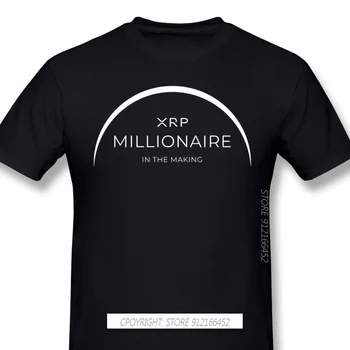 남성 XRP Ripple Coin Cryptocurrency Black T-Shirts Crypto Millionaire In The Making TShirt Pure Cotton Tee 하라주쿠 셔츠 성인