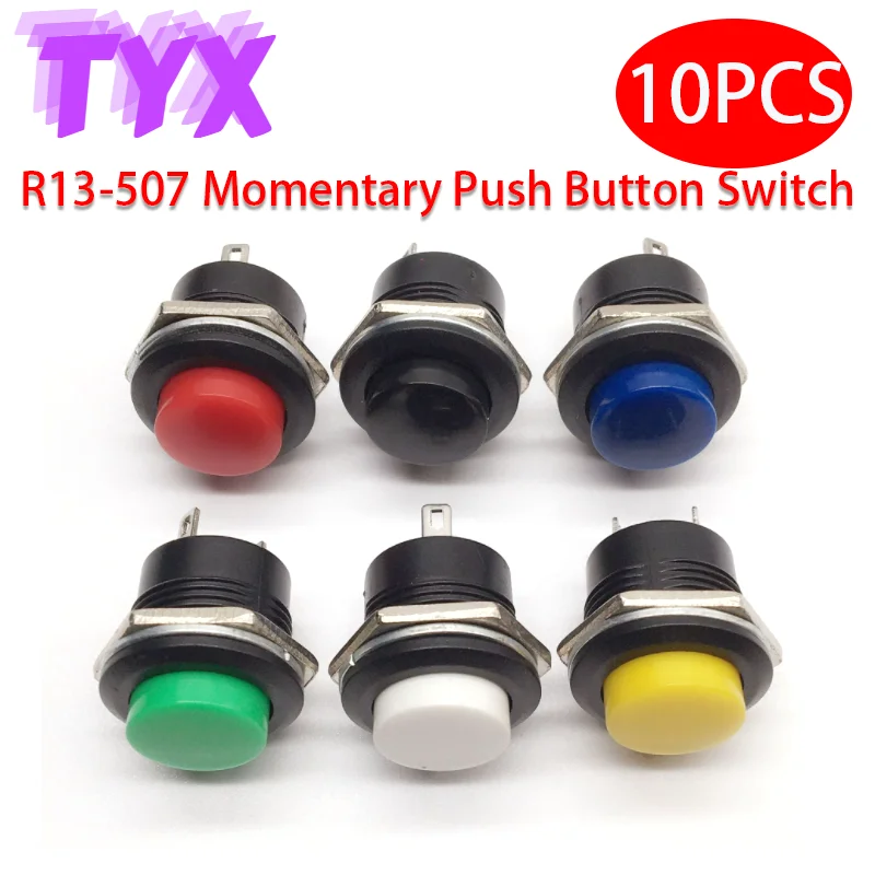 Momentary Push Button Switch  DS-314  Red/Green 0.5A 125VAC 10mm 20PCS 