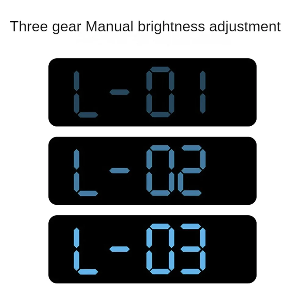 Large Digital Wall Clock Temperature and Humidity Week Display Brightness Adjustable 12/24H