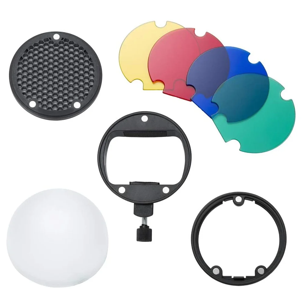 Camera Flash Magnetic Mount Diffuser Ball Honeycomb Grid Color Filte for Canon Nikon Sony Godox Neewer YONGNUO Speedligh