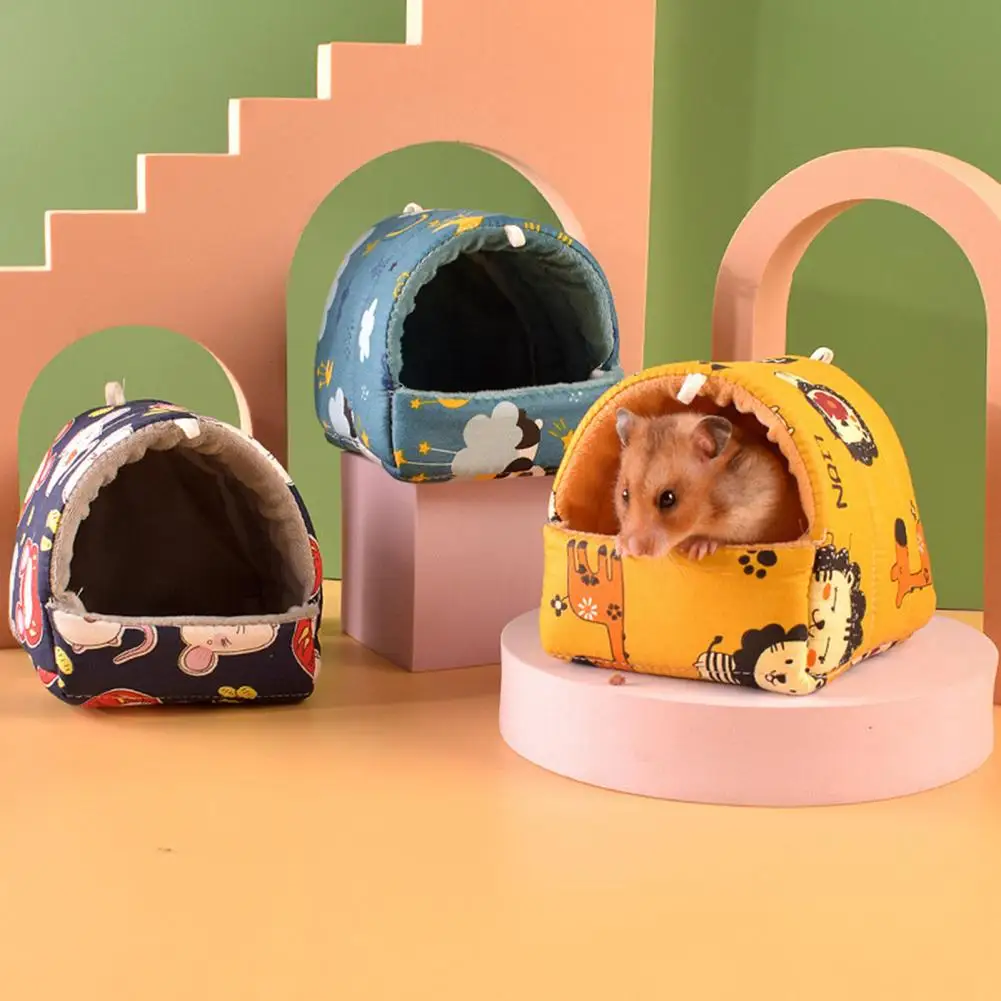 Guinea Pig Nest Hamster House Cage Rabbit Squirrel Winter Warm Mat Hamster House Small Animal Sleeping Bed Pet Hanging Cage