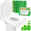 Hotel Bathroom Accessories Portable Disposable Toilet Seat Paper Waterproof Soluble Water Covers Type Travel Camping 1