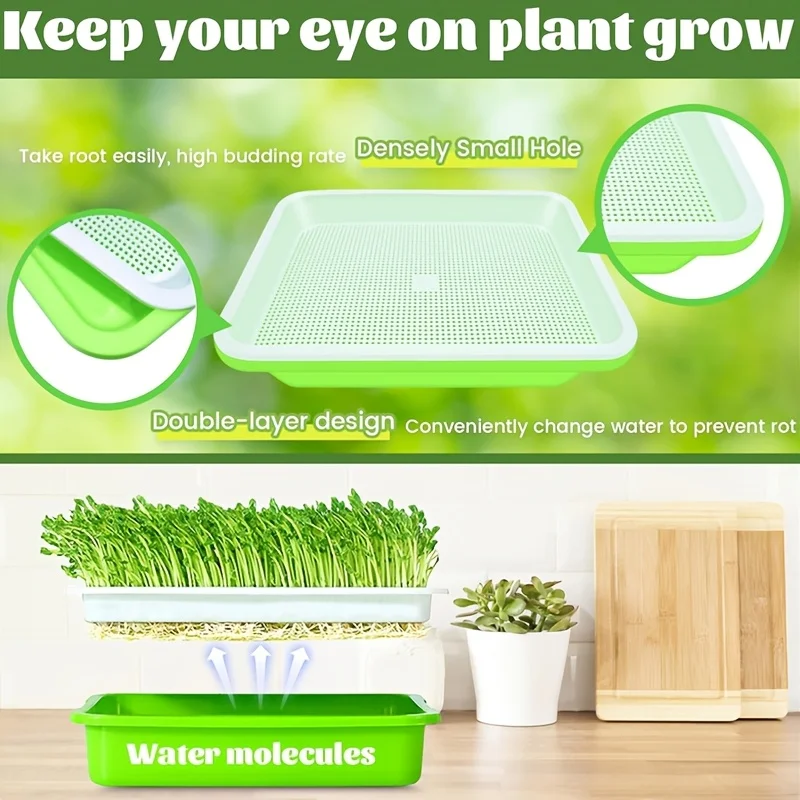 1/5pcs Seed Germination Tray Set Hydroponic Germination Pot For Sprout Horticultural Hydroponic Systems Tray Garden