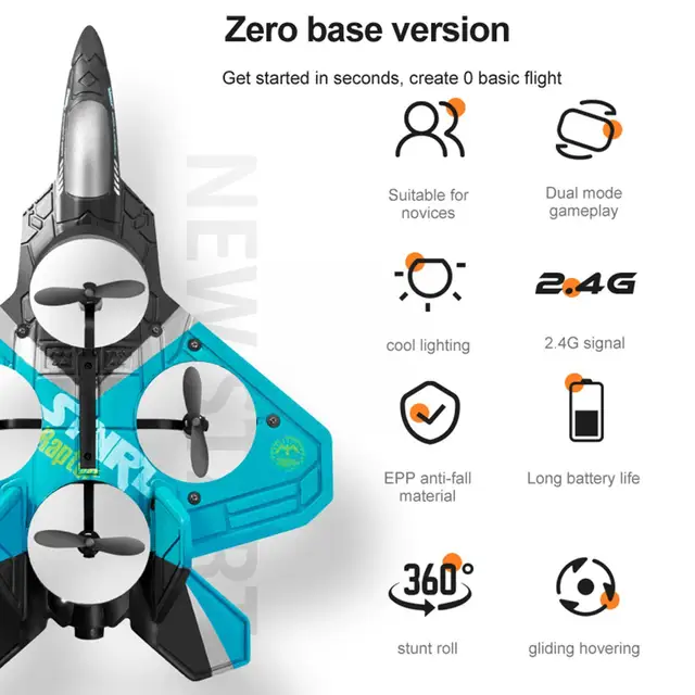 V17 Rc Remote Control Airplane 2.4g Remote Control Epp Hobby Drone Fighter Kids Gift Toys Plane Airplane Foam Rc U0q7 4