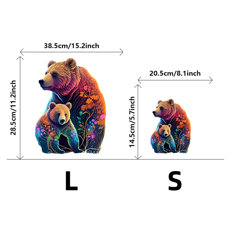 Bears Creative Wooden Puzzle, Uniquely Irregular Animal Shaped Wooden Toys, Creative Handmade Decorations, Holiday Gifts 2