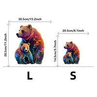 Bears Creative Wooden Puzzle, Uniquely Irregular Animal Shaped Wooden Toys, Creative Handmade Decorations, Holiday Gifts 2