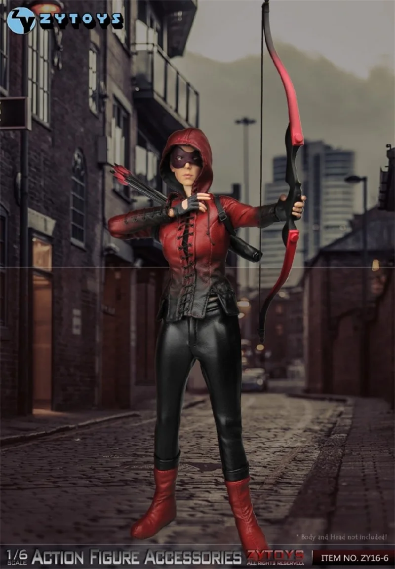 

1/6th ZYTOYS ZY16-6 Fashion War Battle Red Bow Arrow Sexy Leather Suit Dress No Body For DIY Collection