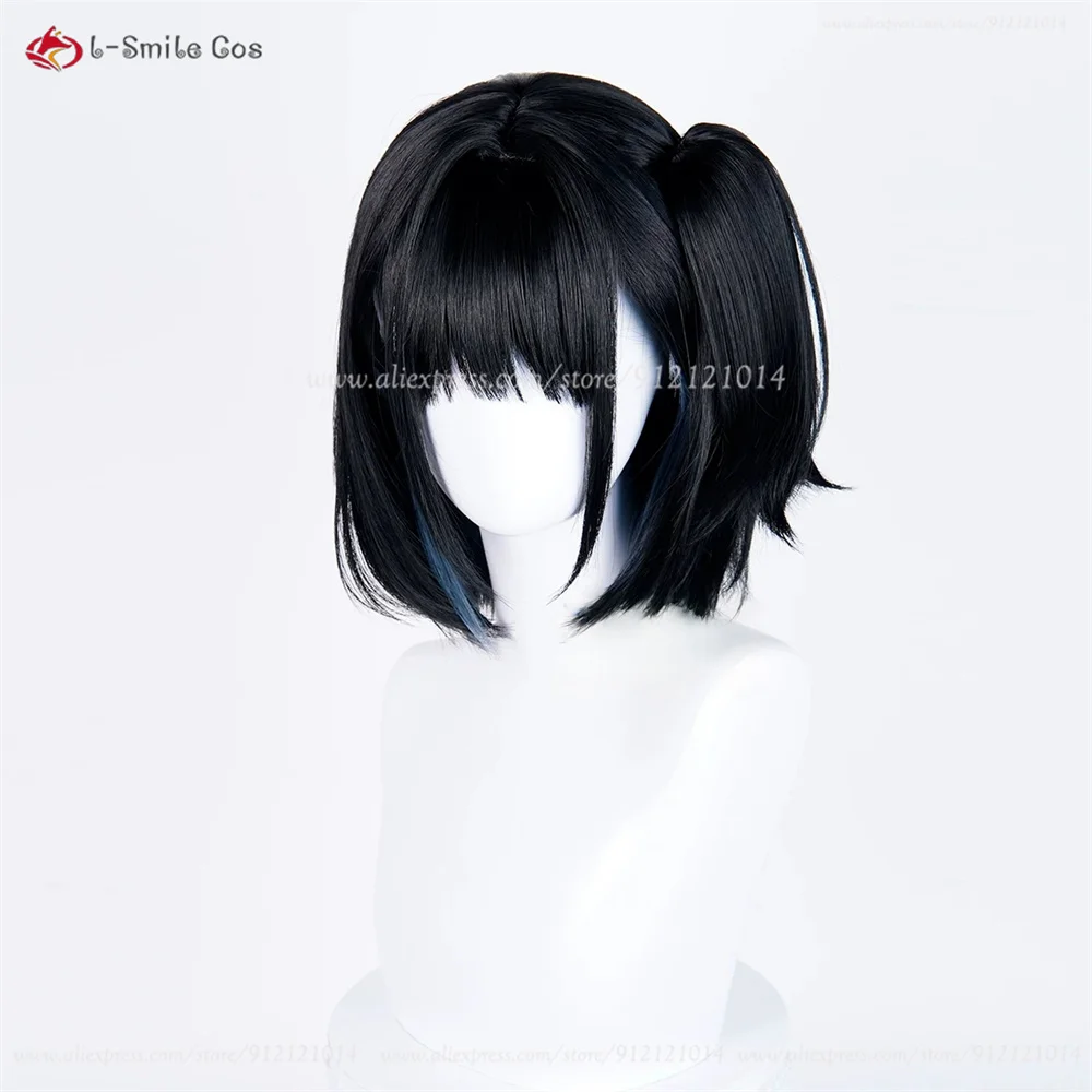 Qiao Ling Rin Jo Cosplay Perücke Schwarz Synthetik Hitzeresistent Anime Halloween 26