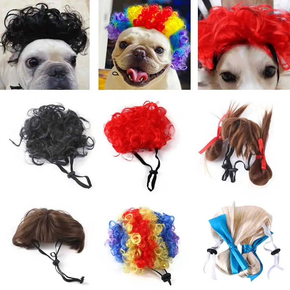 

Pet Headwear Wig Hat Dog Head Cover Cat Head Cover Accessories Dog Wig Decor Hat Costume Pet Pet Dog Pet Funny Cat Cat Supp I9U7