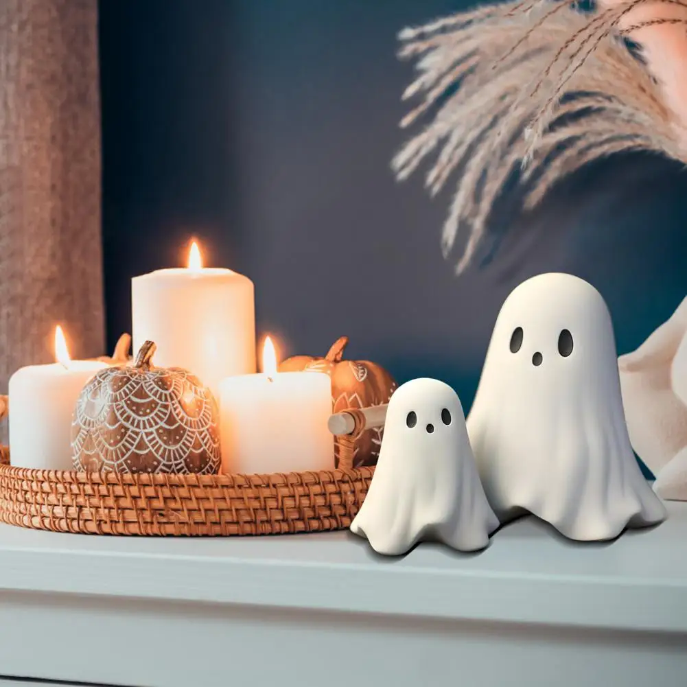 Ornament Crafts Miniature Figurines Resin Ornaments Miniature Ornament Resin Crafts Ghost Ornament Creative Funny Halloween Ghost Figurine Heart Middle Finger Resin Statue Sculpture Home Office Desktop Decoration Ornament