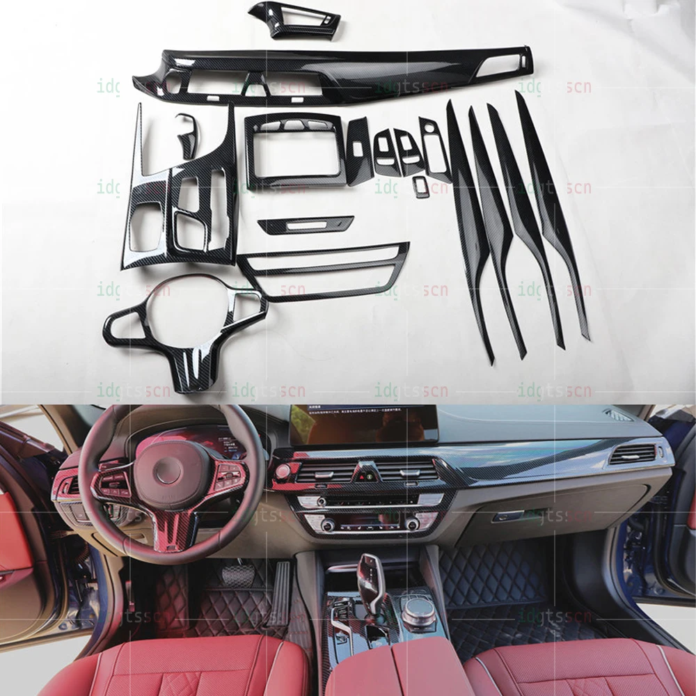 

Car Interior Carbon Fiber Full Set Sticker Gear Shift Panel Cover interior Trim for BMW G30 G38 2018-2021 Accessories Sticker