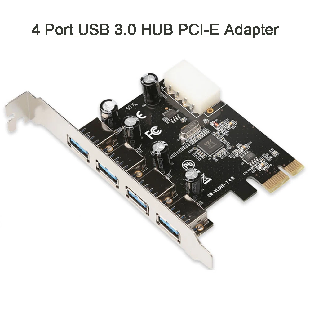 

4 порта PCI-E к USB 3,0 HUB PCI Express адаптер расширения карты 5 Гбит/с для материнской платы