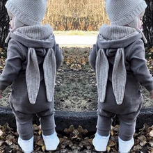  Baby Rompers Babies Boy Girls Clothes Newborn Clothing Jumpsuit Cute Rabbit Ear Hooded Winter Infant Costume Baby Outfits Fall 