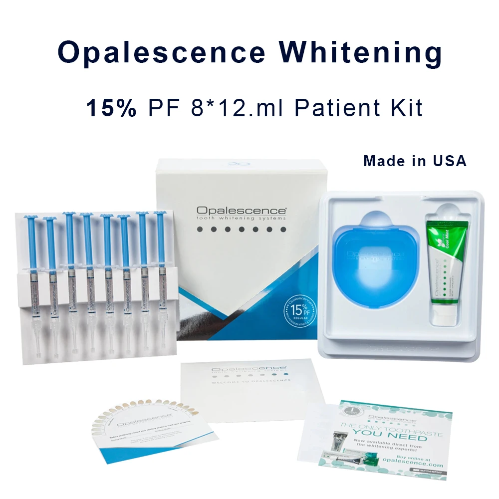 Opalescence Whitening 15 15% Pf Gel Ultradent 8 Siringhe Kit Completo Paziente Take Home Set Prodotti Dentali Per Sbiancamento Professionale