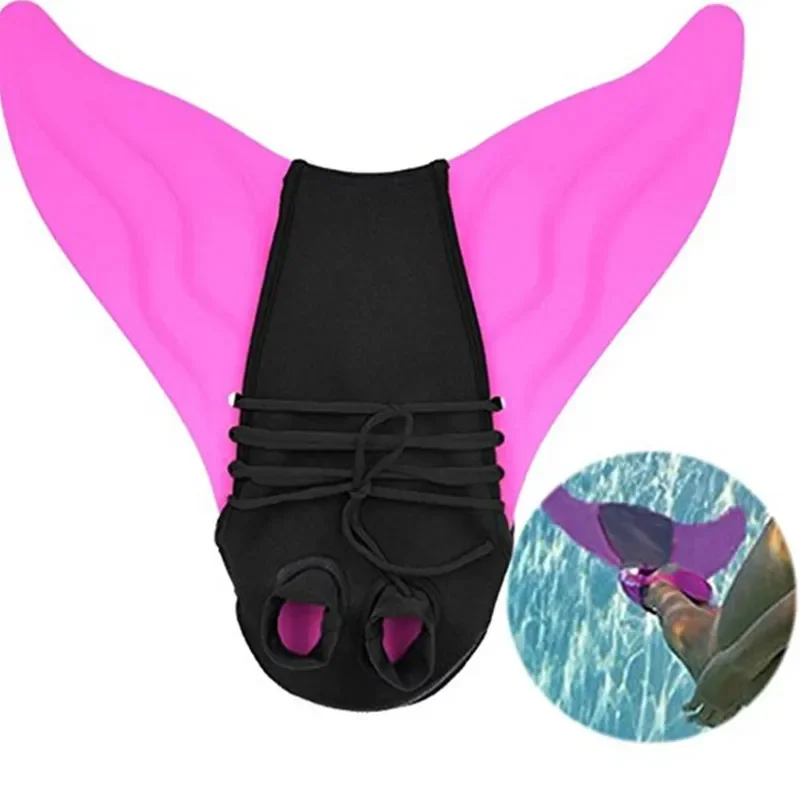 Children and Adult Swimming Fins Training Flipper Mermaid Swim Fin Swimming Foot Flipper Diving Feet Tail Monofin Pool Party 2