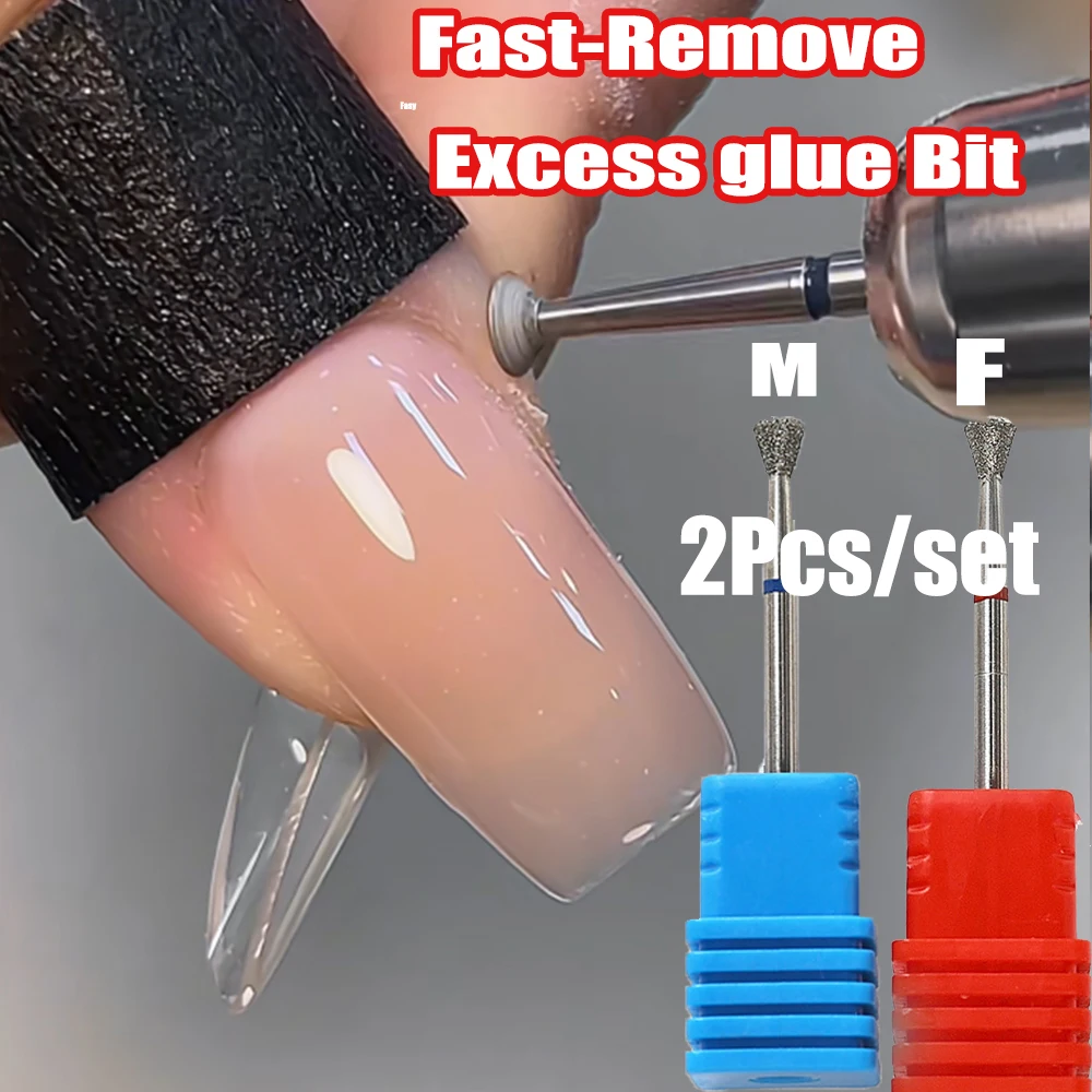 1/2개/세트 빠른 제거용 잉크/접착제 제거 네일 비트 M+F 고급 스테인리스 스..