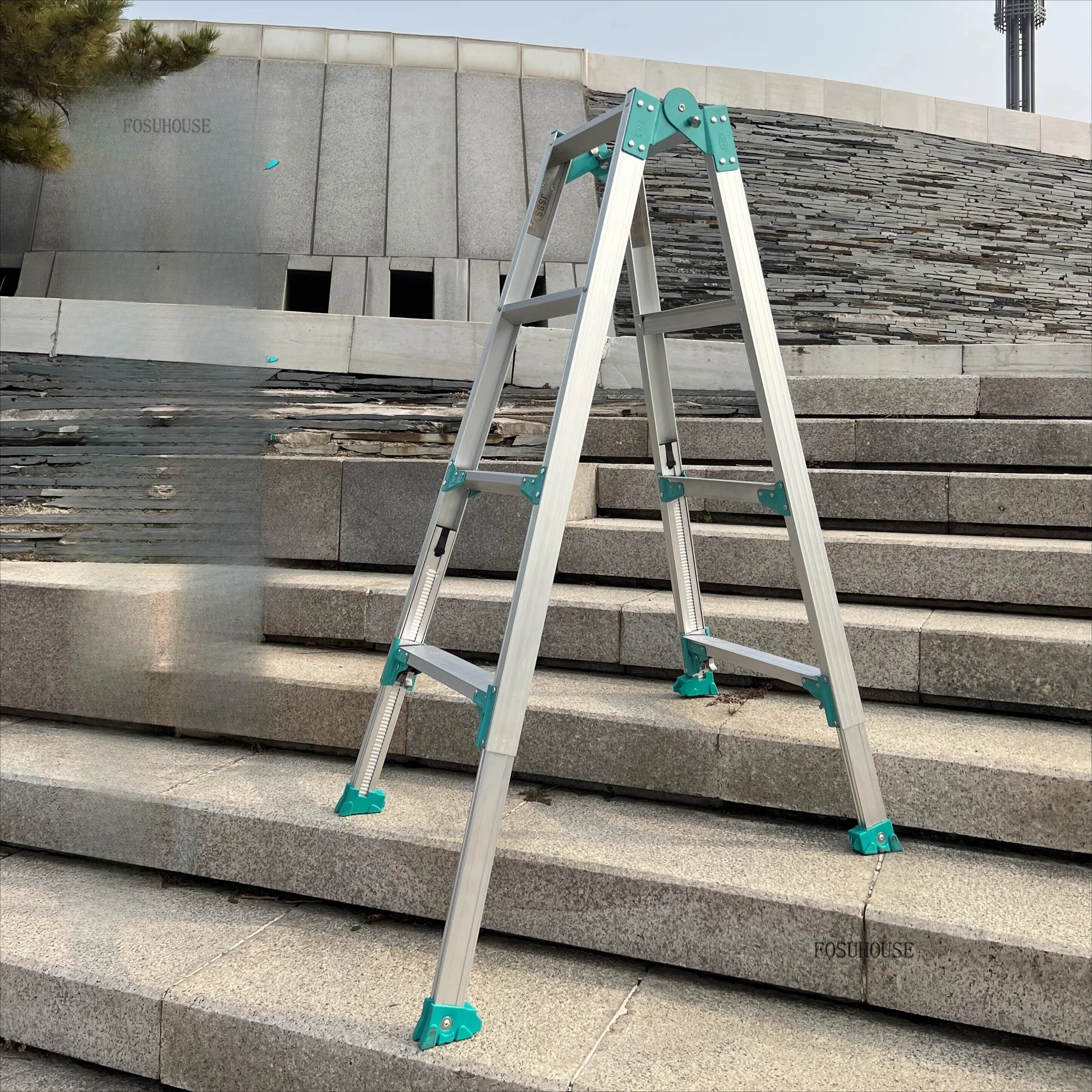 접이식 직선 사다리 가정용 A형 사다리 다기능 5/6/7단 두꺼운 알루미늄 합금 사다리 Z