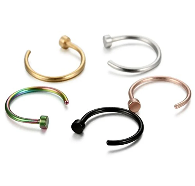 6/8/10mm Surgical Steel Fake Non Nose Stud Ring False Lip Curler Septum Piercing Hoop Jewelry for Women Men Body Accessories piercing jewelry,nose rings,body piercing jewelry,body jewelry