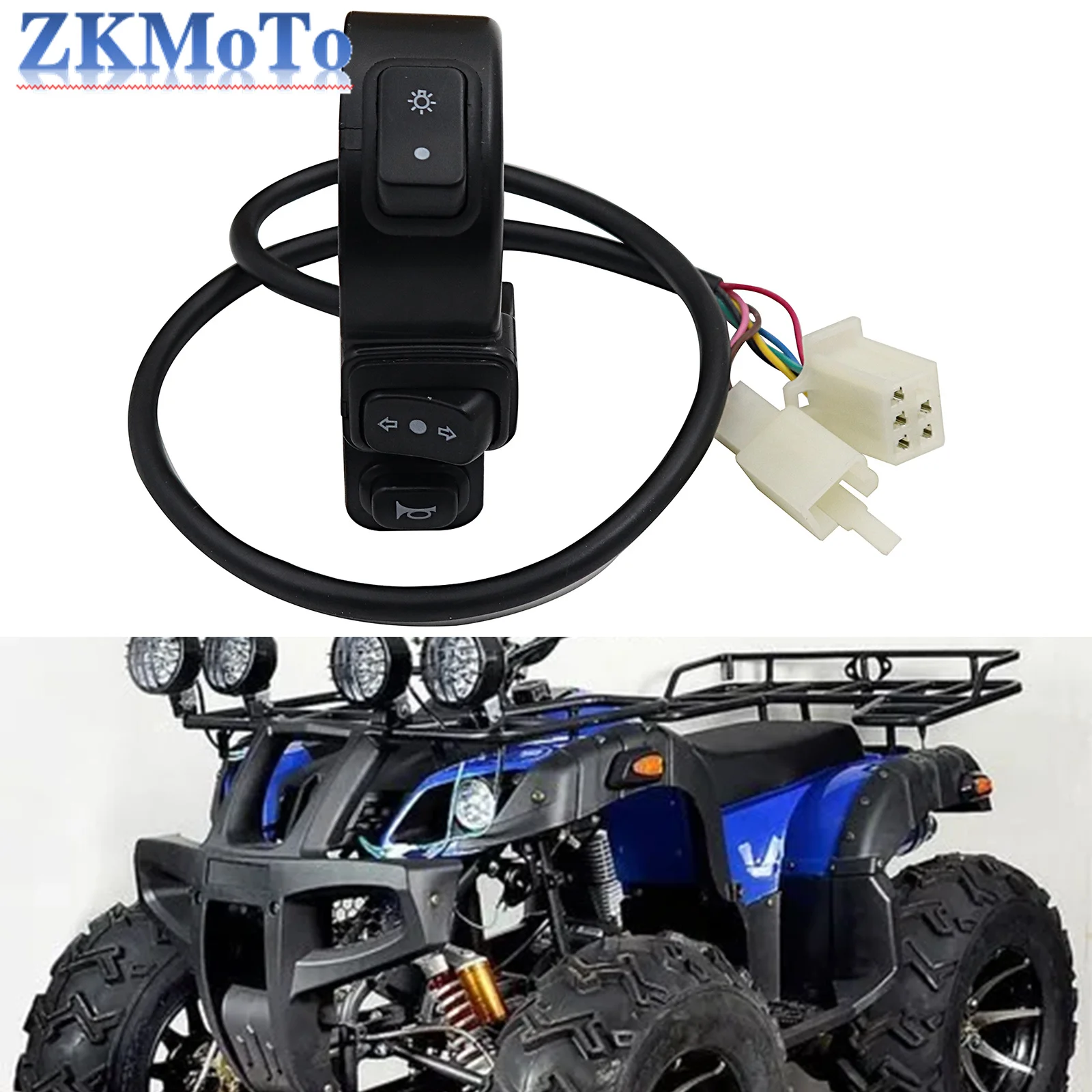 

Мотоциклетный Электрический велосипед уличный велосипед ATV Quad 22 мм Руль Запчасти Переключатель фара сигнал поворота вкл/выкл 3 в 1 переключатель запчасти