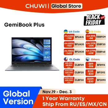 CHUWI 15.6" Corebook Plus Laptop AMD R5-7430U 16GB RAM 512GB SSD With Cooling Fan Windows 11 Notebook