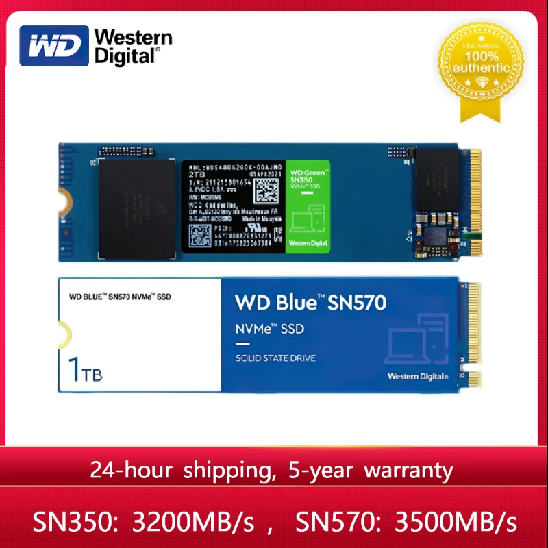 Western Digital WD Green SN350 NVMe SSD 240G 1TB 2T SN570 PCIe3.0 M.2 2280 four-channel PC Internal Solid Drive -