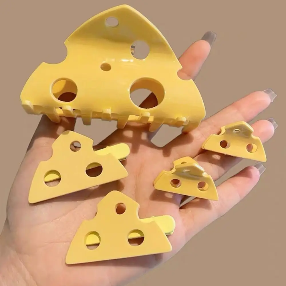 Funny Plastic Hollow Triangle Cheese Grab Clip Women Girls Sweet Headdress Fashion Hairpins Hair Claw Small Side Clips hair claw hair clips hair accessories