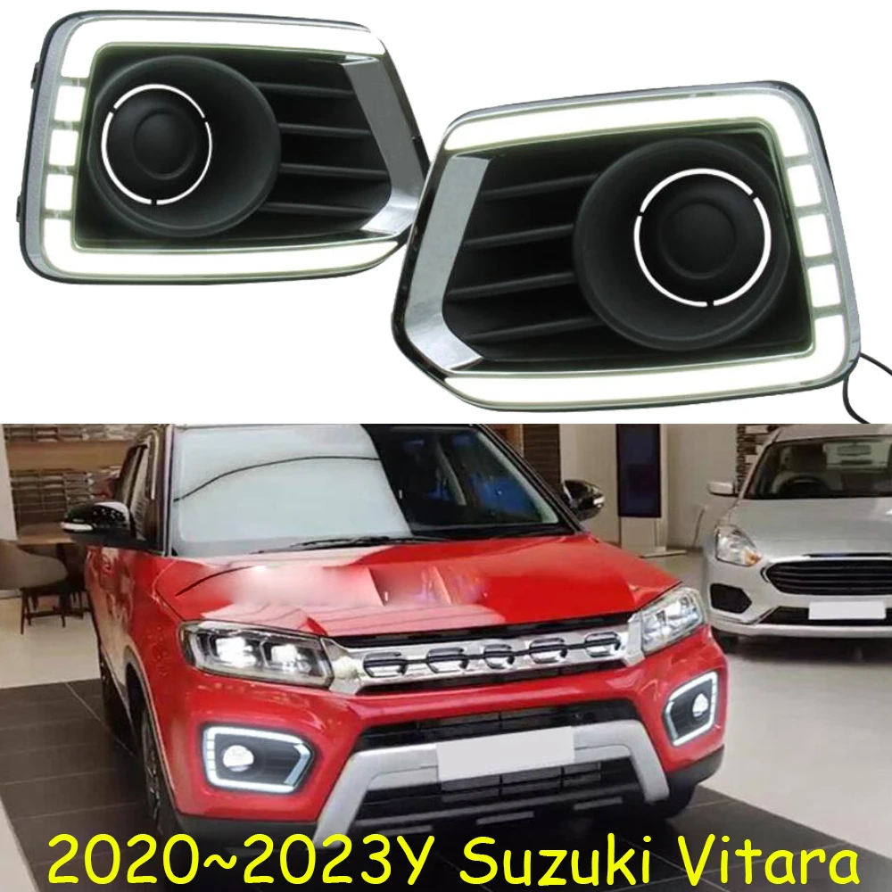 

Автомобильный бампер, фара для Suzuki Vitara, дневная лампа 2020 ~ 2023y DRL, автомобильные аксессуары, искусственная фара для Suzuki Vitara, противотуманная лампа