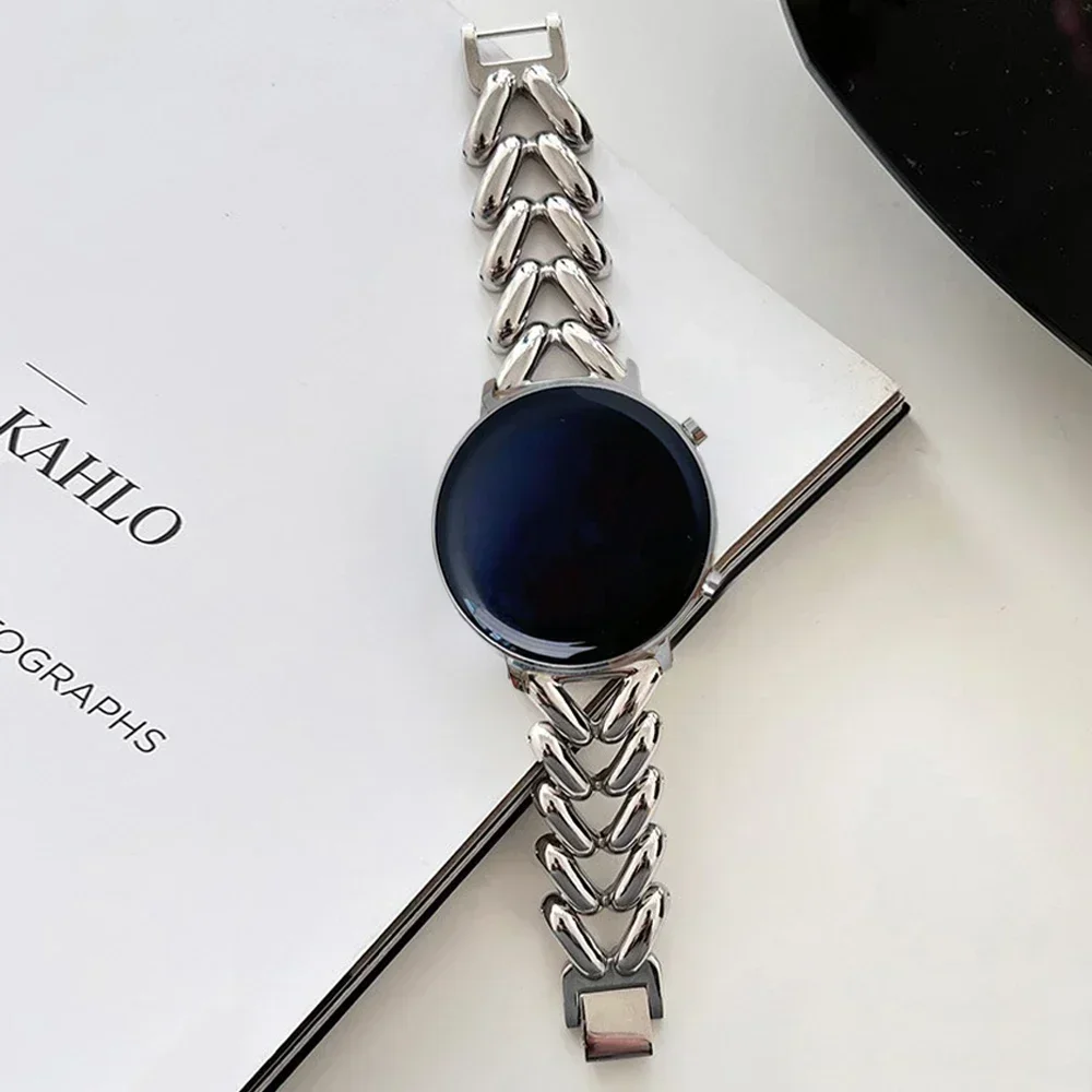 Stainless Steel Chain Bracelet Watch Band, 22mm/20mm Adjustable Strap