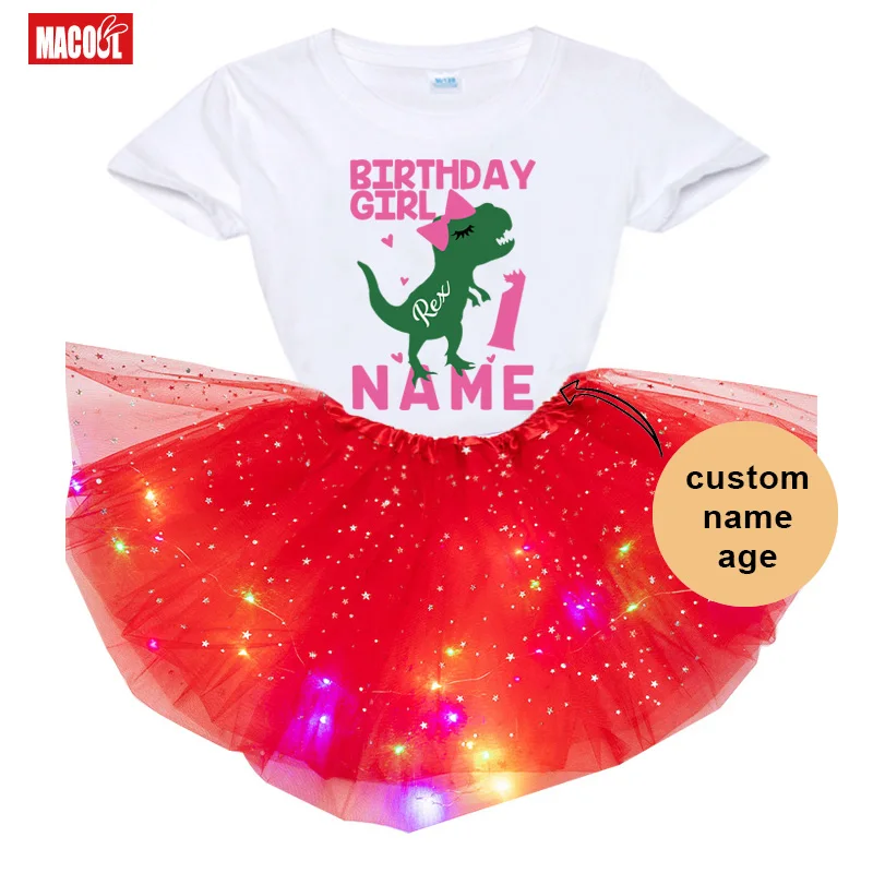 

Baby Girl Birthday Dress Rainbow Multicolor Kids Dresses For Girls 3 4 5 6 Years Children Girl Summer Number 0-9 Cartoon Clothes